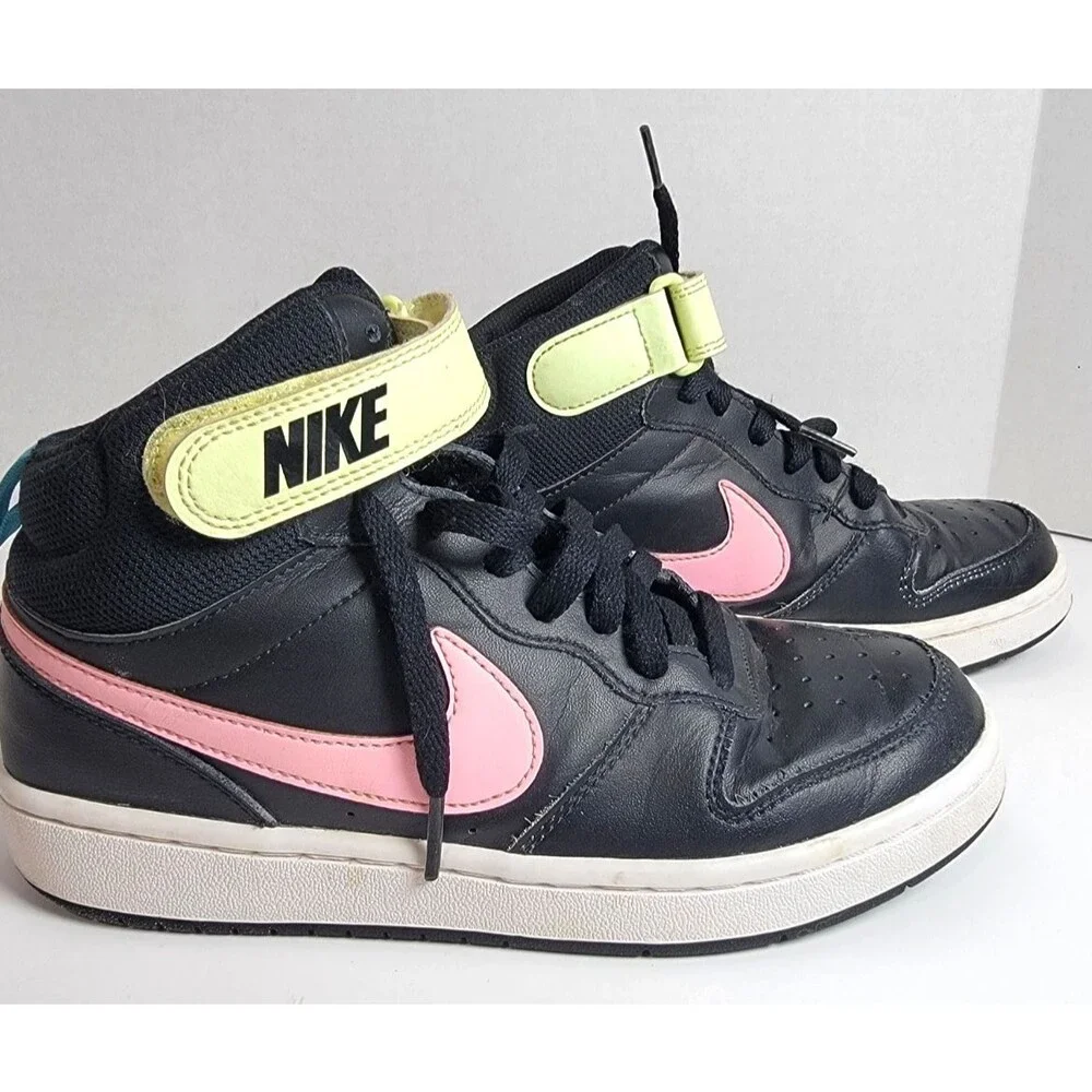 Nike Court Borough Mid 2 GS CD7782-002 Black Pink Blue Fury Youth 5.5Y Mid Top